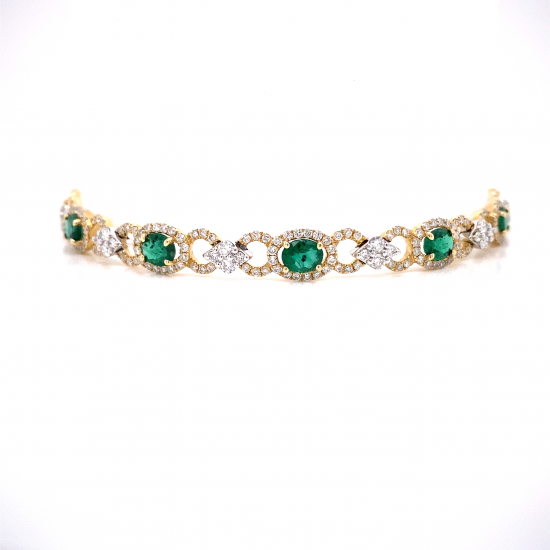 OVAL EMERALD DIAMOND BRACELET