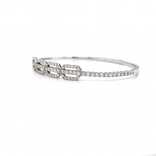 HALF WAY LINK DIAMOND BANGLE