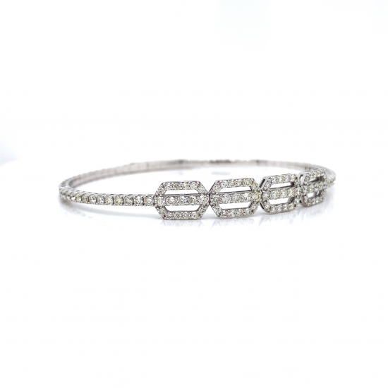 HALF WAY LINK DIAMOND BANGLE