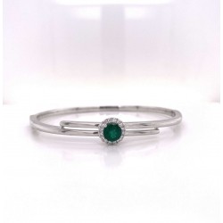 SINGLE EMERALD DIAMOND BANGLE