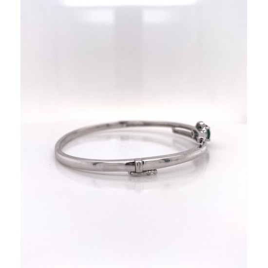 SINGLE EMERALD DIAMOND BANGLE