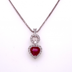 HEART SHAPE DIAMOND & RUBY PENDANT HEART SHAPE DIAMOND & RUBY PENDANT