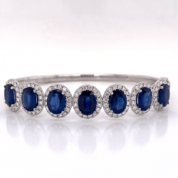 SAPPHIRE & HALO DIAMOND BANGLE SAPPHIRE & HALO DIAMOND BANGLE