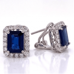 SAPPHIRE & HALO DIAMOND EARRINGS SAPPHIRE & HALO DIAMOND EARRINGS