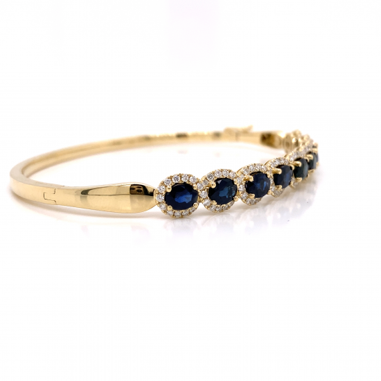 SAPPHIRE & HALO DIAMOND BANGLE