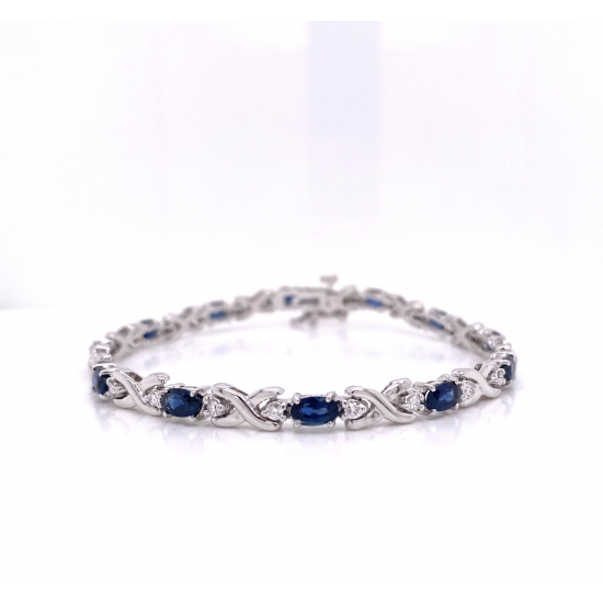 OVAL SAPPHIRE DIAMOND BRACELET