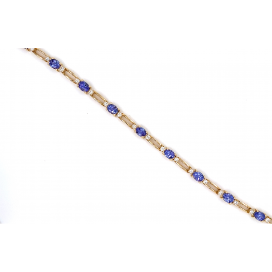 TANZANITE LINK DIAMOND BRACELET