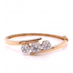 THREE CLUSTER DIAMOND BANGLE