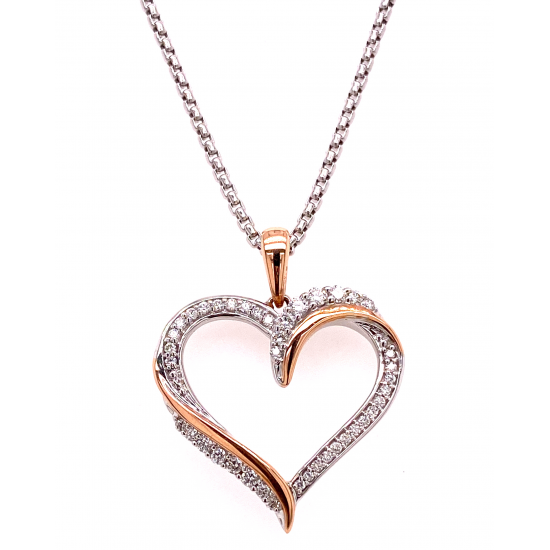 RIBBON OPEN HEART DIAMOND PENDANT