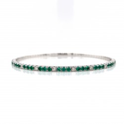 HALF WAY EMERALD DIAMOND BANGLE
