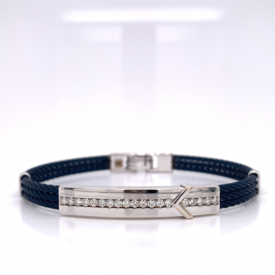 18KT WHITE GOLD MENS DIAMOND BRACELET