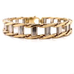 HOLLOW CURB LINK GOLD MENS BRACELET HOLLOW CURB LINK GOLD MENS BRACELET