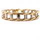 HOLLOW CURB LINK GOLD MENS BRACELET