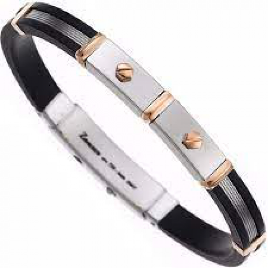 BLACK & SILVER MENS ZANCAN BRACELET