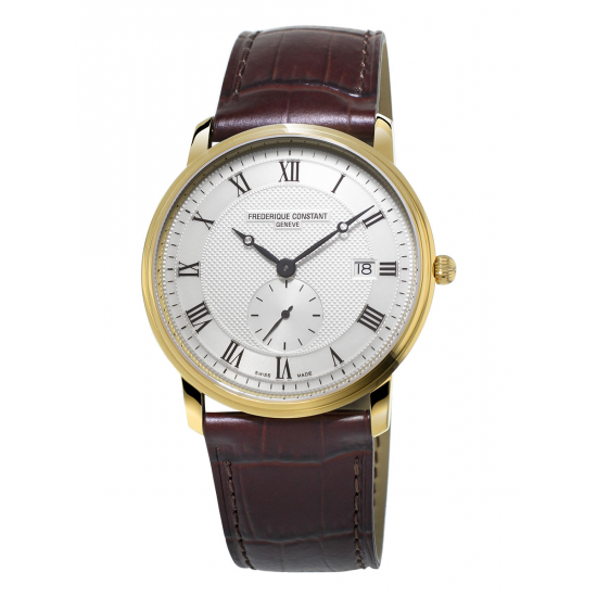 Frederique Constant Classics Slim Line Silver Guilloche Dial Watch 