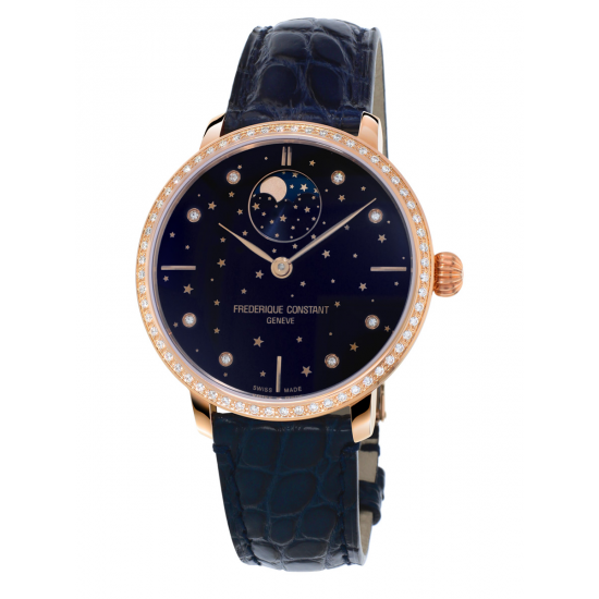 Frederique Constant Slimline Moonphase Stars Automatic Diamond Watch
