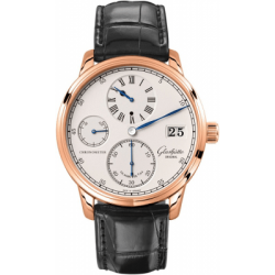 Glashutte Original Senator Chronometer Regulator Silver Dial Black Leather Watch Glashutte Original Senator Chronometer Regulator Silver Dial Black Leather Watch