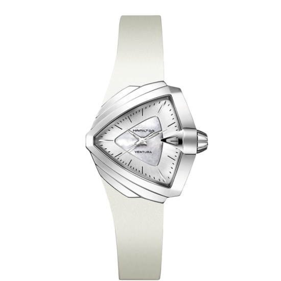 Hamilton Ventura Silver Dial White Rubber Watch