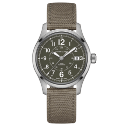 Hamilton Khaki Field Automatic Grey Dial Olive Green Canvas Watch Hamilton Khaki Field Automatic Grey Dial Olive Green Canvas Watch