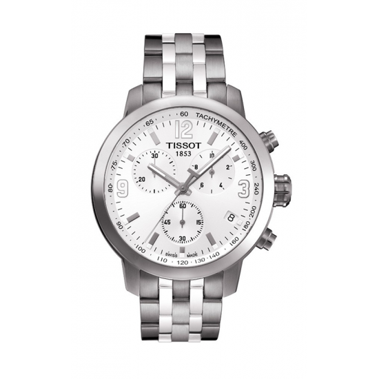 Tissot PRC200 Chronograph White Dial Stainless Steel Watch