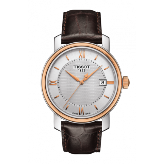 Tissot Bridgeport Silver Dial Brown Leather Watch