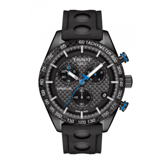 Tissot PRS 516 Chronograph Black Carbon Dial Watch 