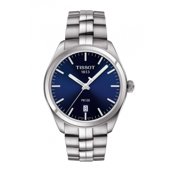 Tissot PR100 Blue Dial Stainless Steel Watch