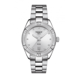 Tissot PR 100 Diamond Silver Dial Watch