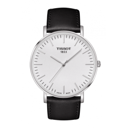 Tissot Everytime Silver Dial Leather Watch
